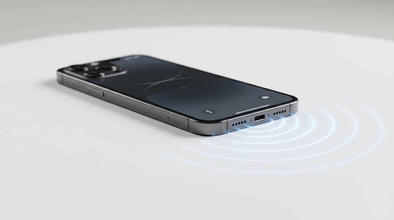 Smartphone playing 165Hz acoustic water ejection sound waves